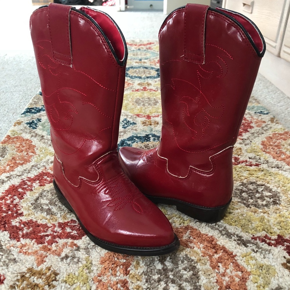 ♥️ L’AMOUR Red Little Girls Cowgirl boots♥️ 🐄 👢